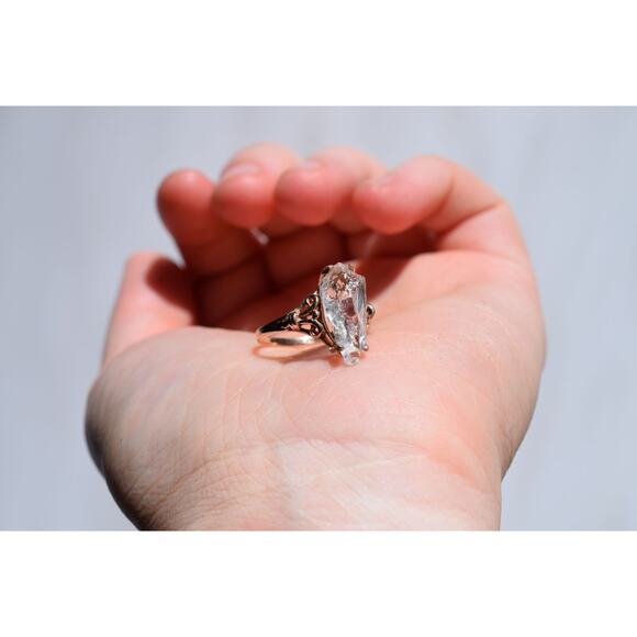 14k Rose Gold Engagement Ring Unique Engagement Ring Uncut Lake County diamond - Picture 1 of 5